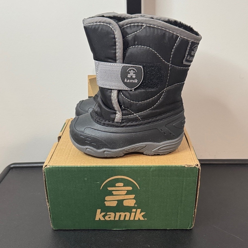Kamik Snowbugs Baby Toddler Snow Boots Black Size 6 New NIB